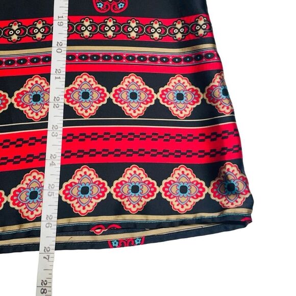 Jones New York Red and Black Silky Peasant Top - Petite N0388 - Picture 5 of 7